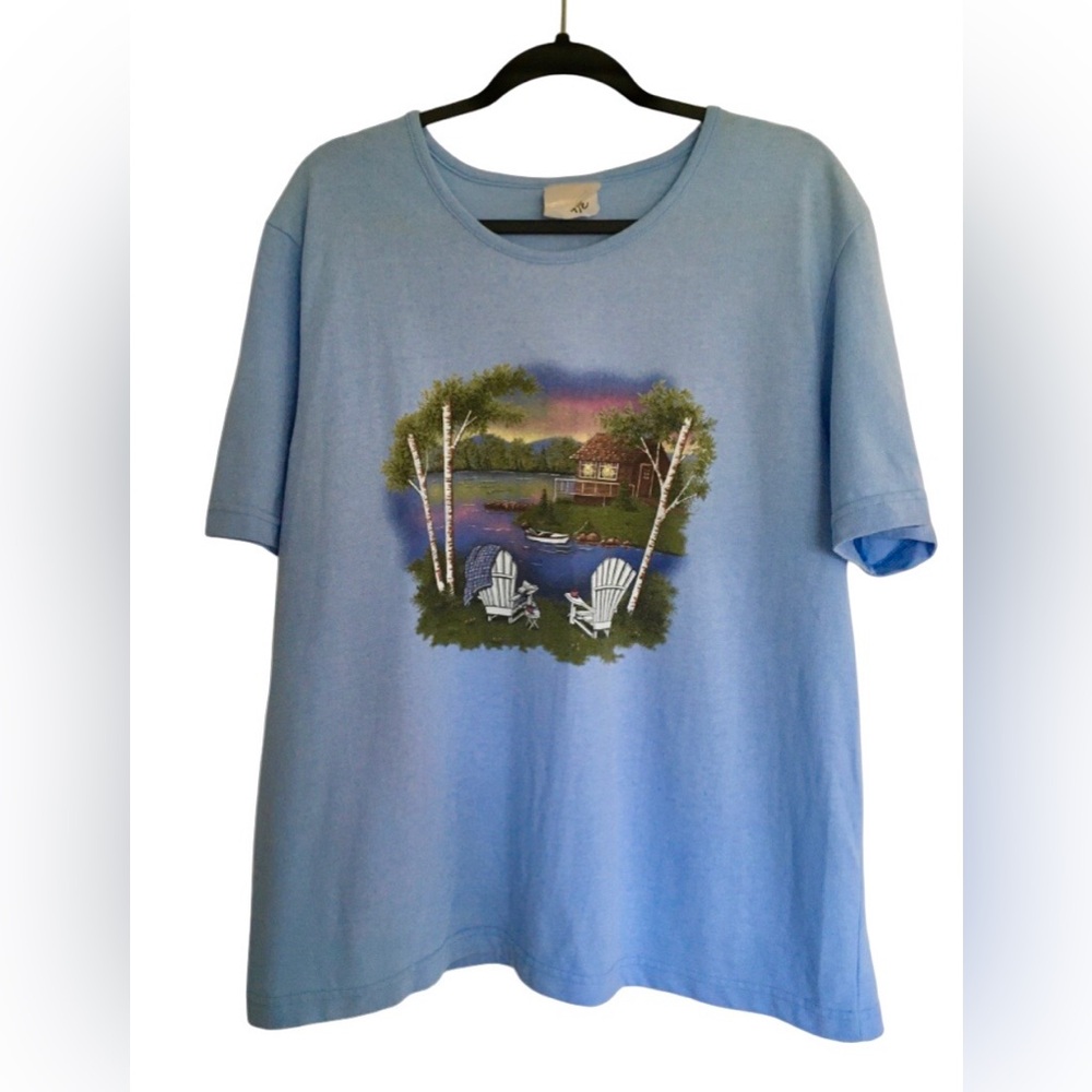 Vintage Cottagecore Tshirt Cottage Sunset Graphic T-shirt Grandmacore Tee XL